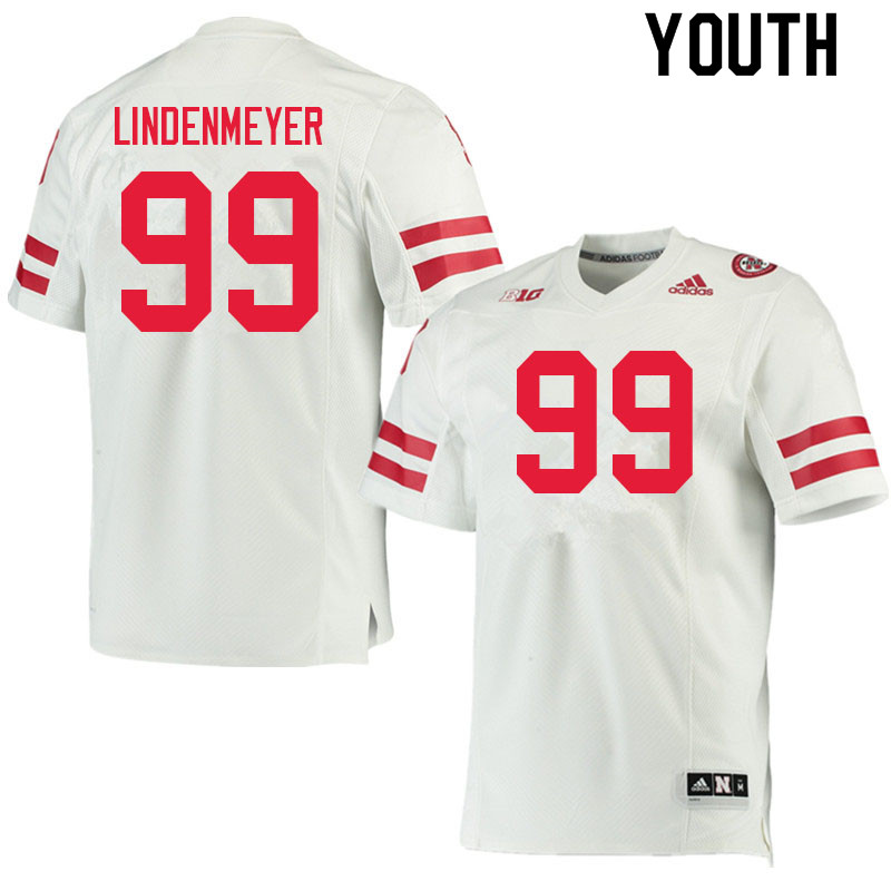 Youth #99 Luke Lindenmeyer Nebraska Cornhuskers College Football Jerseys Sale-White - Click Image to Close